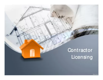 Contractor  Contractor  Licensing  Licensing  M arc M eyers, Building Official  Video