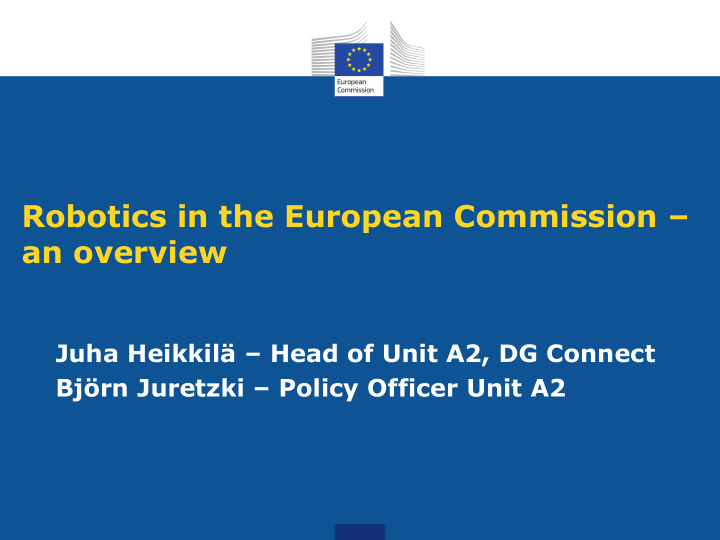 robotics in the european commission an overview