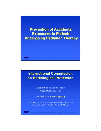 Prevention of Accidental  Prevention of Accidental  Exposures to Patients  Exposures to Patients