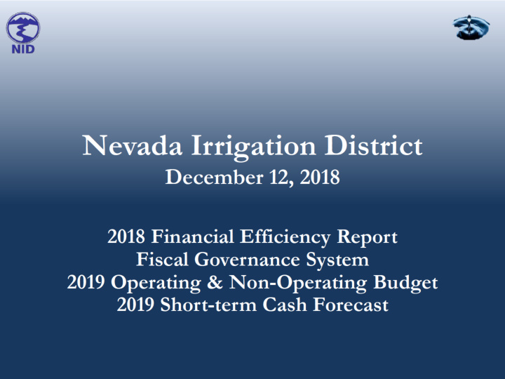 2018 financial efficiency report