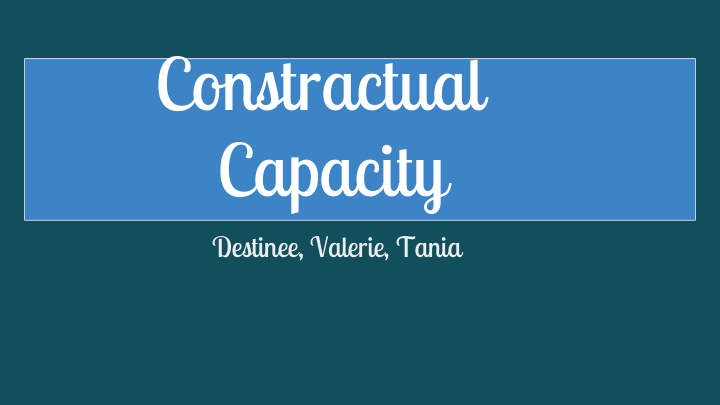 constractual capacity