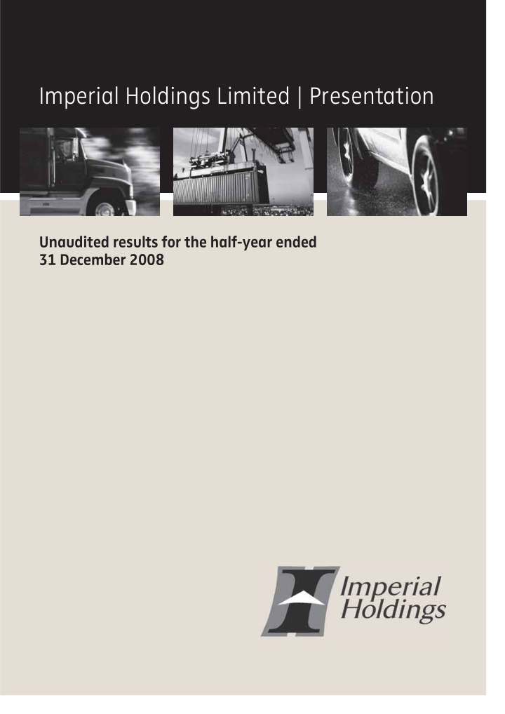 imperial holdings limited presentation