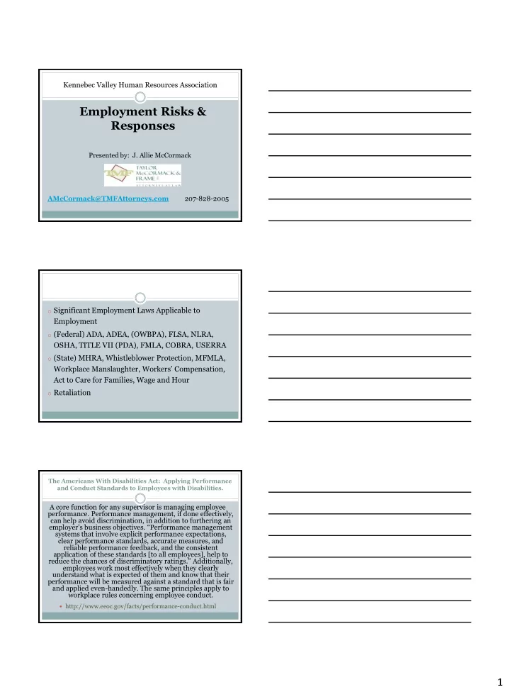 employment risks responses