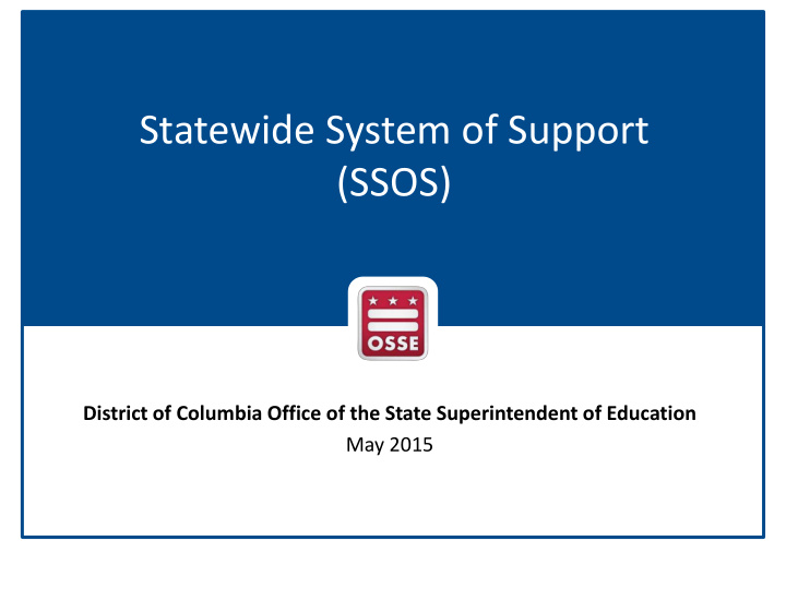 statewide system of support