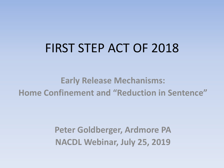 first step act of 2018