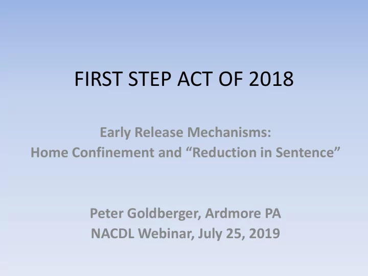first step act of 2018