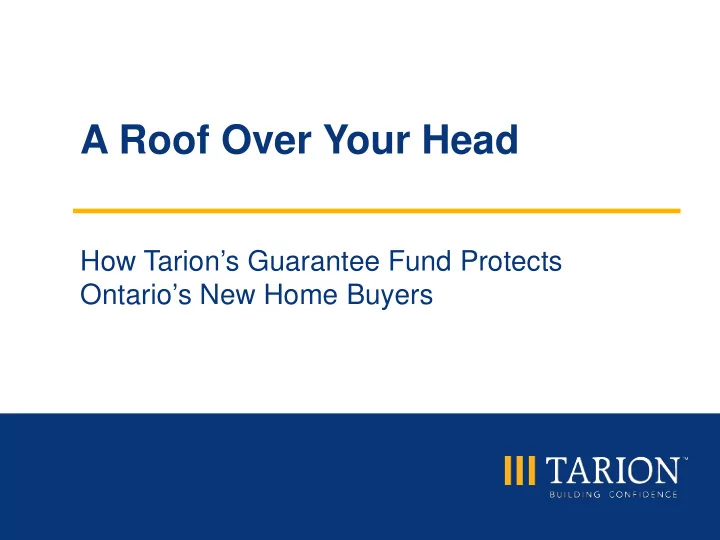a roof over your head