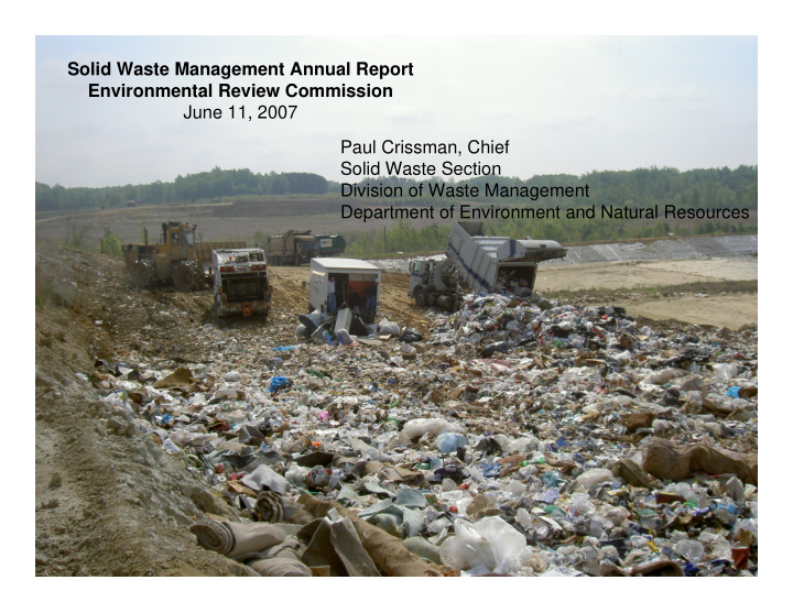 solid waste management annual report environmental review