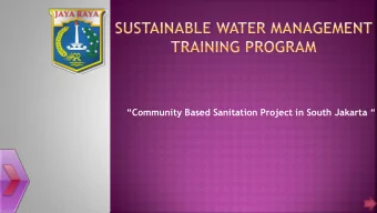 Community Based Sanitation Project in South Jakarta   WASTE WATER  MANAGEMENT  Offsite System