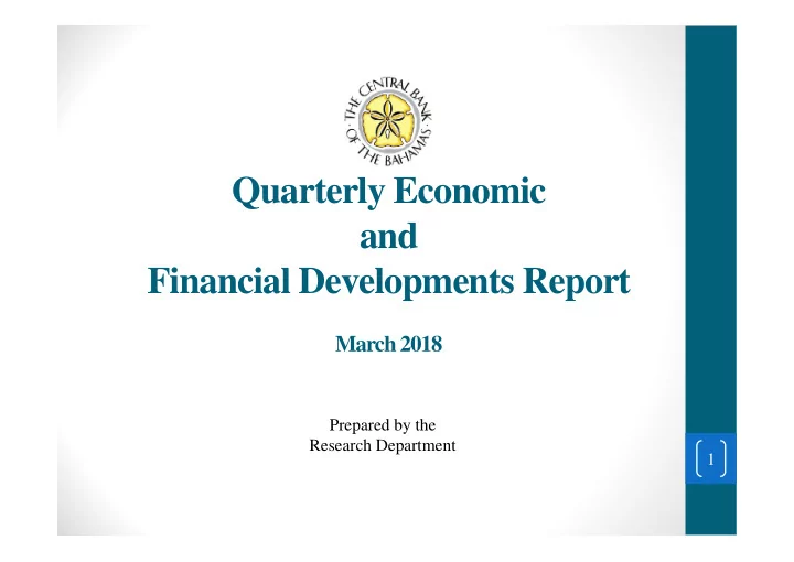 quarterly economic and financial developments report