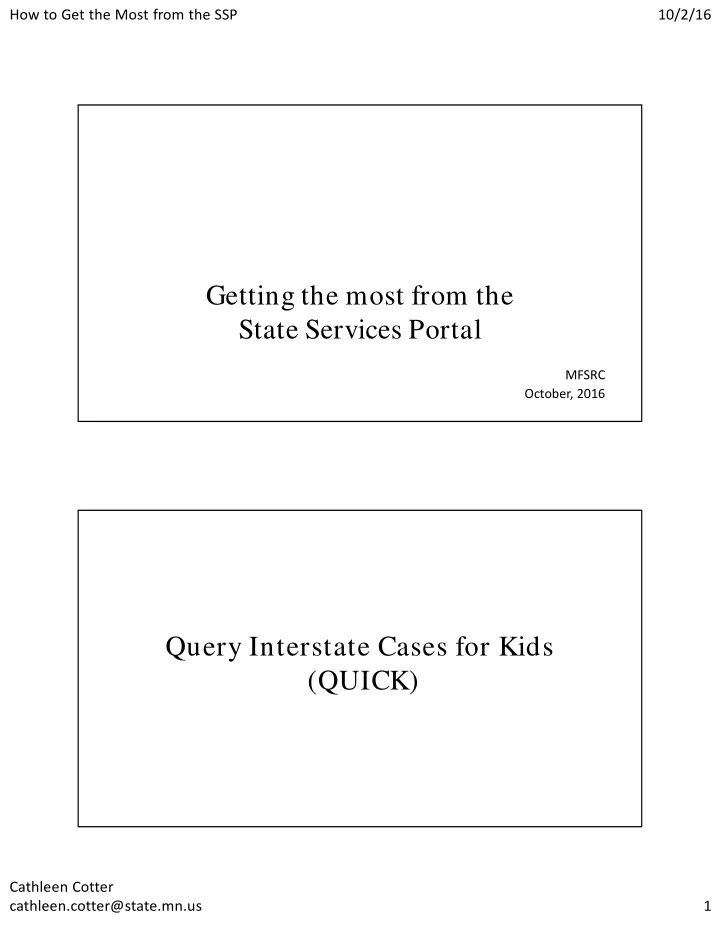 getting the most from the state services portal