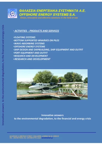 .  .  OFFSHORE ENERGY SYSTEMS S.A.