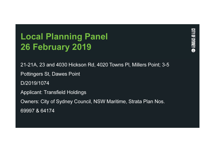 local planning panel 26 february 2019