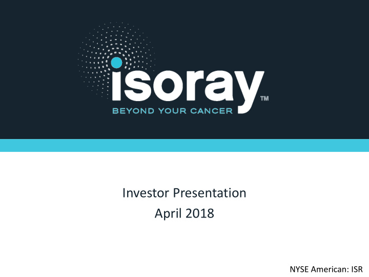 investor presentation april 2018