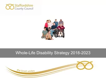 Whole-Life Disability Strategy 2018-2023  What do we want to do today?  Help you to understand