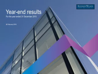Year-end results  For the year ended 31 December 2015  26 February 2016  Agenda  Overview  Mary