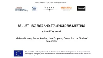 RE  RE-JU  JUST - EXPERTS AND STAKEHOLDERS MEETING  4 Jun  June 2020,  , virtu  virtual  Miriana