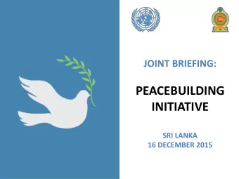 INITIATIVE  SRI LANKA  16 DECEMBER 2015  Visit by USG  Meeting with HCHR  Presidential Elections