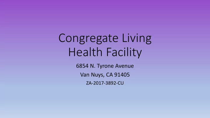 congregate living