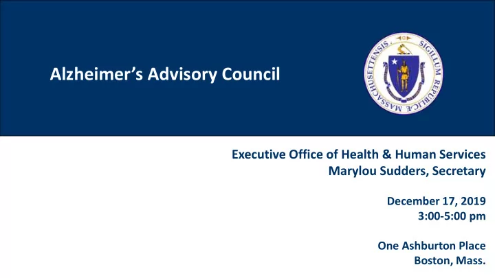 alzheimer s advisory council