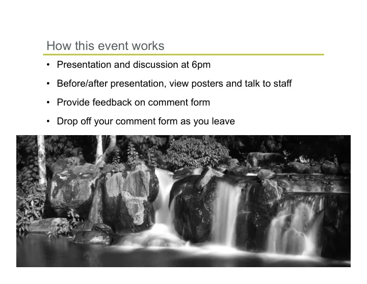how this event works