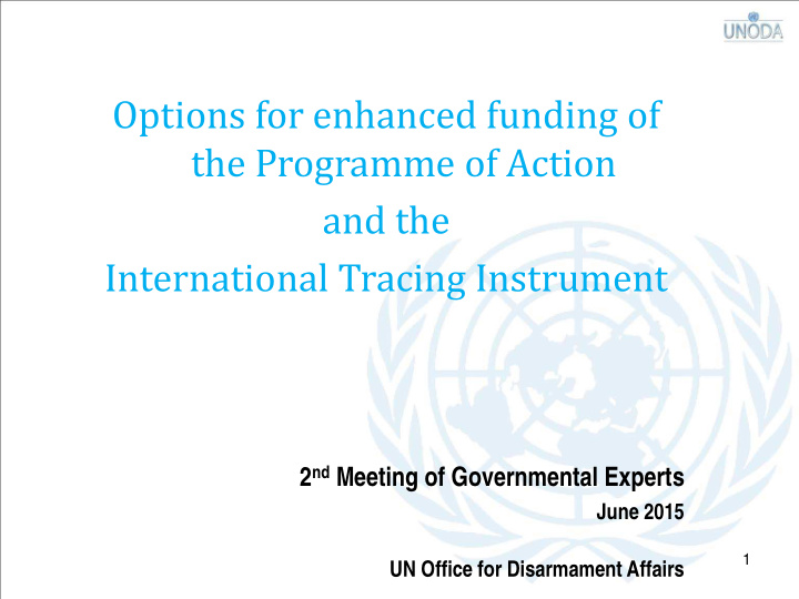 options for enhanced funding of the programme of action