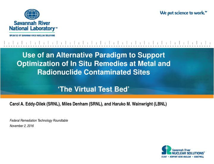 use of an alternative paradigm to support optimization of