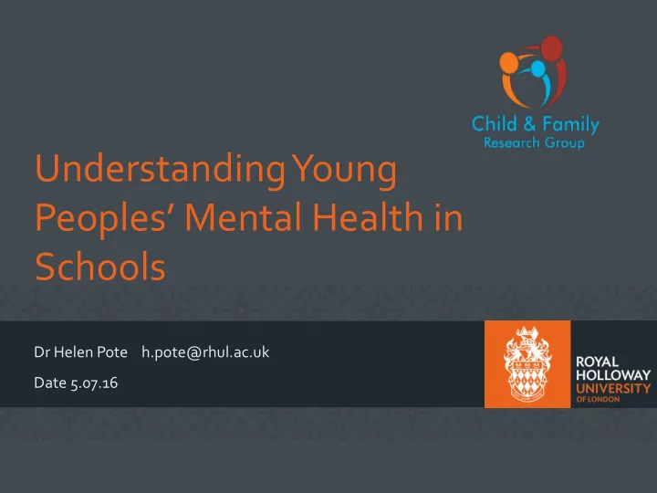 peoples mental health in