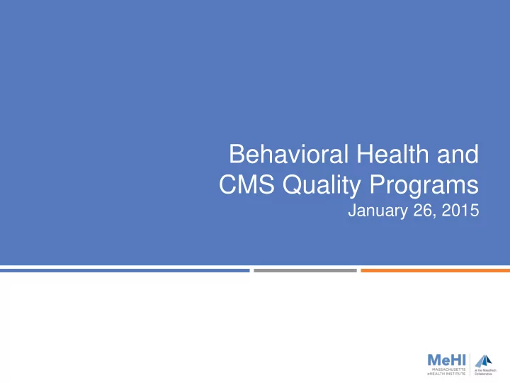 behavioral health and