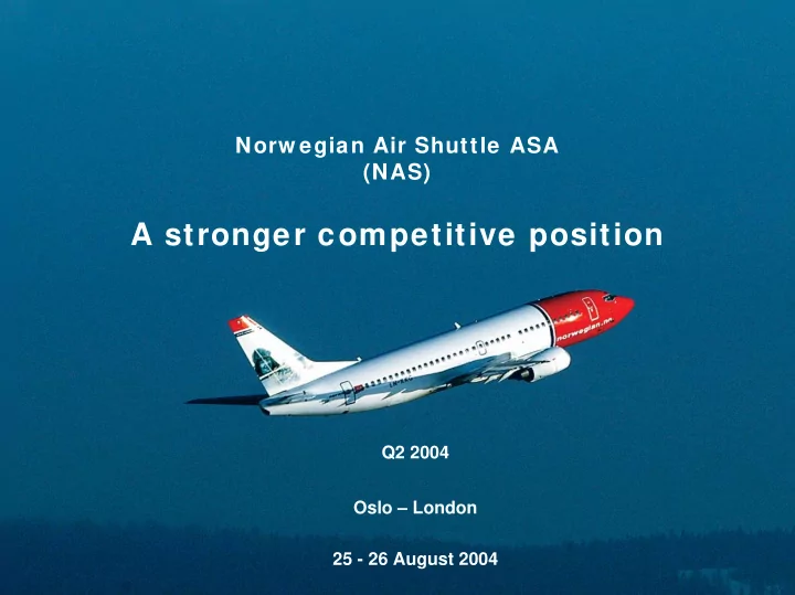 a stronger competitive position