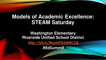 STEAM Saturday  Washington Elementary  Riverside Unified School District