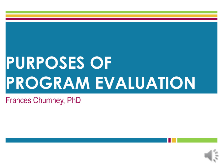 purposes of program evaluation