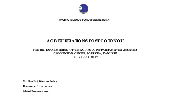 acp e u re l at ions post cot onou