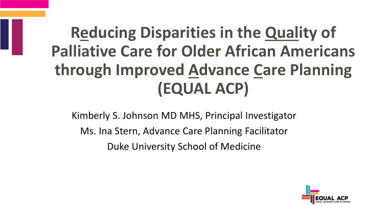 reducing disparities in the quality of palliative care