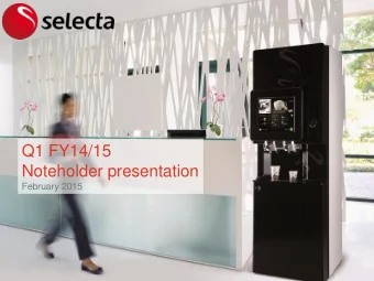 Q1 FY14/15  Noteholder presentation  February 2015  Disclaimer  This presentation is strictly