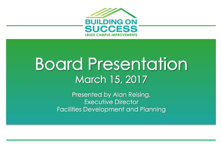 boar board pr d presentation esentation ch 15 2017 march