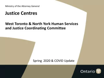 Justice Centres  West Toronto &amp; North York Human Services  and Justice Coordinating Committee