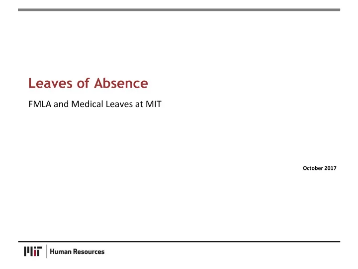 leaves of absence