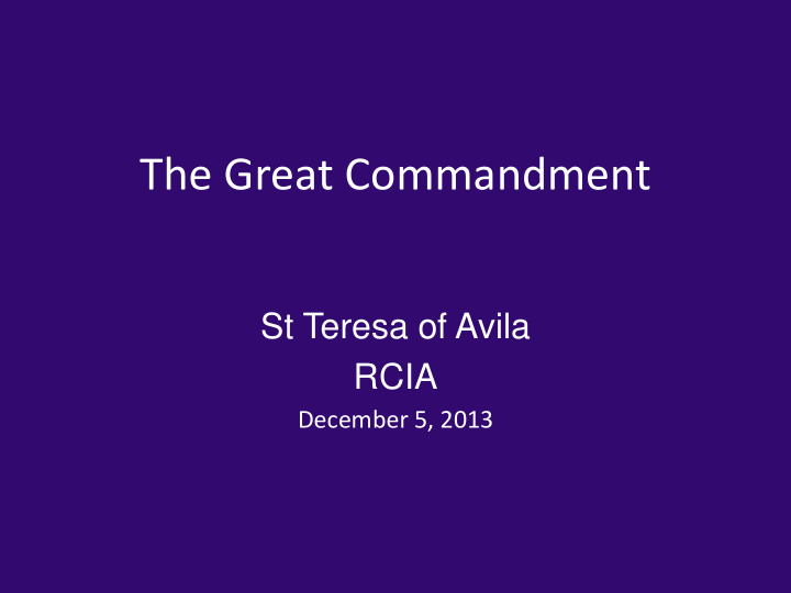 the great commandment