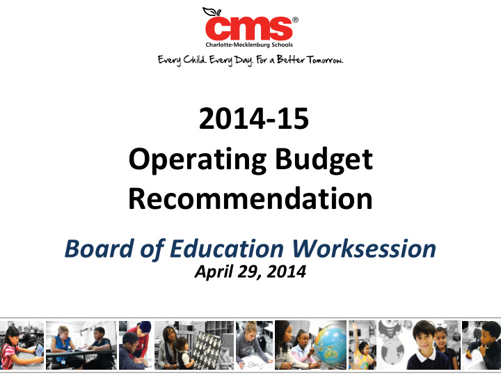 2014 15 operating budget recommendation