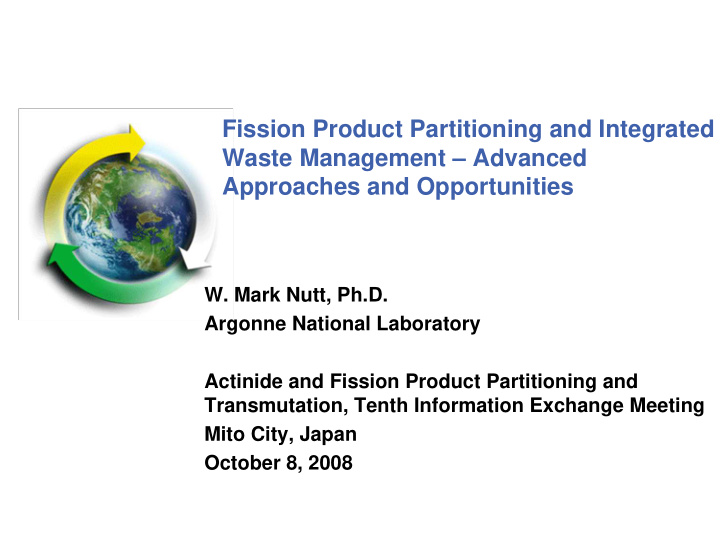fission product partitioning and integrated waste