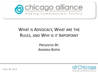 W HAT IS A DVOCACY , W HAT ARE THE R ULES , AND W HY IS IT I MPORTANT P RESENTED B Y : A MANDA B
