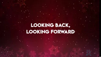 Looking back,  Looking forw  ard  R  UT I ON  L OV E  Acts 1:8  Acts 2  The Mikv  ah Trail