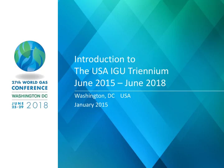 the usa igu triennium