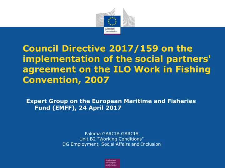 council directive 2017 159 on the