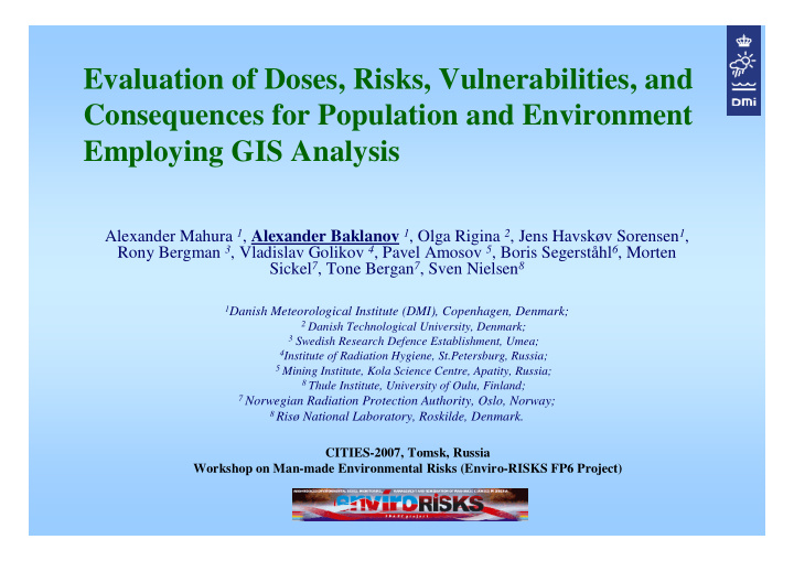evaluation of doses risks vulnerabilities and