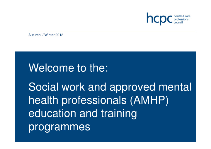 welcome to the social work and approved mental health