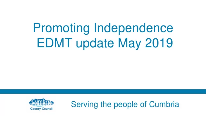 edmt update may 2019