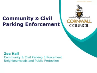 Zoe Hall  Community &amp; Civil Parking Enforcement Neighbourhoods and Public Protection