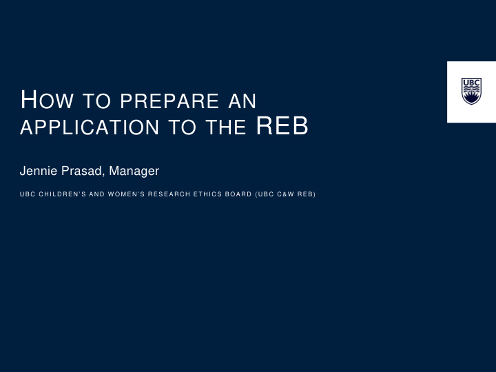 h ow to prepare an application to the reb